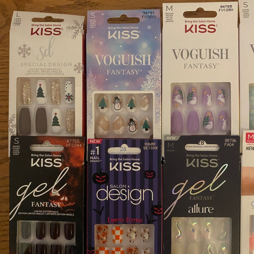 Kiss Nails Glue On Nails Bundle - Picture 1 of 7
